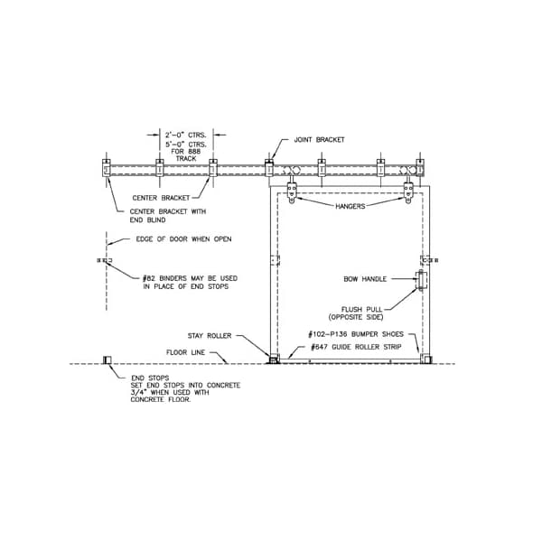 Richards-Wilcox SERIES 1649 HARDWARE SET, 12'-0" OPENING 1649.00012 - main